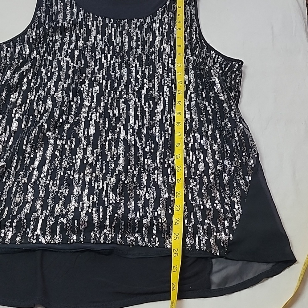 Worthington Sleeveless Black Glam Sequin Tank Top Holiday Party New Year's Eve - Picture 7 of 7